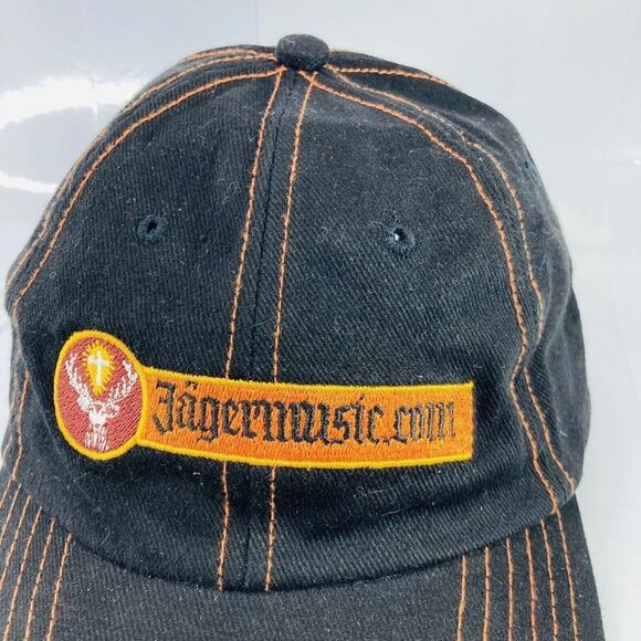 Jagermeister Music Baseball Hat Mens Jagermusic.com Black Logo Embroidered Cap - Picture 3 of 11